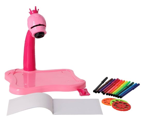 CreaFun Dia Teken Projector met Accessoires Roze (3xAA) 4+ 