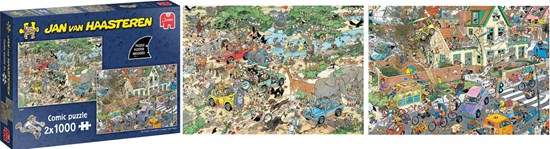 Jan van Haasteren 2in1 puzzel Safari & de Storm 2x1000 stukjes 