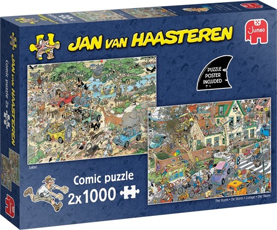 Jan van Haasteren 2in1 puzzel Safari & de Storm 2x1000 stukjes 