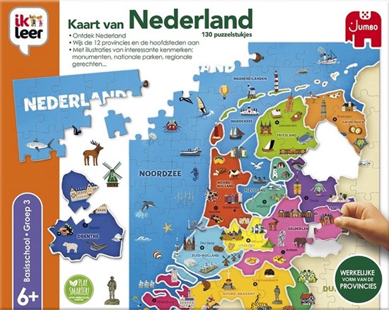 Jumbo ik leer de Kaart van Nederland 130 puzzel stukjes 6+ 