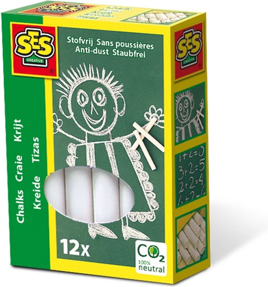 00200 SES 12 Witte Schoolbord Krijtjes 