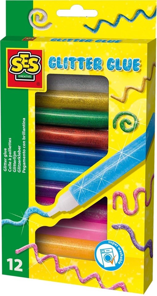 00277 ses Uitwasbare Glitterlijm 12 Colors 3+ 