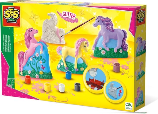 01356 SES Unicorn Glitter Paarden Gieten en Verven 5+