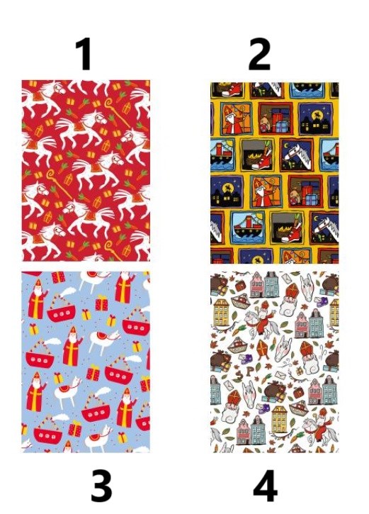 Sinterklaas Kadopapier circa 200x70cm assorti Desgins 