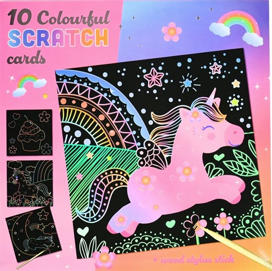 Wins 10 Colorfoul Scratch Kaarten set Unicorns 
