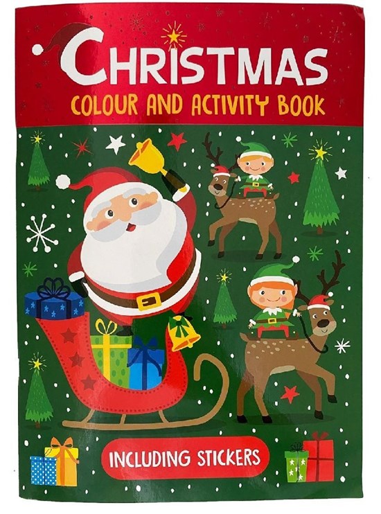 Kerst Kleur & Activiteiten boek met Stickers A4 Formaat