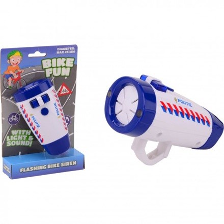Bike Fun Fietslamp Politie met Geluid (1x9volt) 