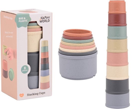 Happy World Bio Plastic 8dlg Stapelbeker set 0mnd+ 
