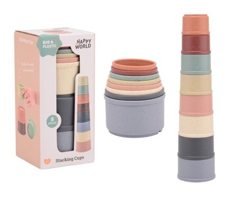 Happy World Bio Plastic 8dlg Stapelbeker set 0mnd+ 