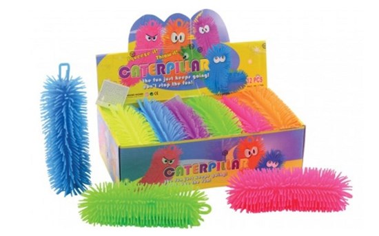 Fluffy Worm circa 23cm assorti kleuren 