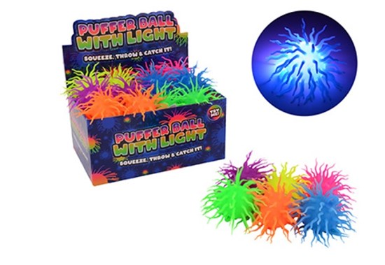 Spike Fuffy Bal met Licht circa 12cm ass.kleuren 