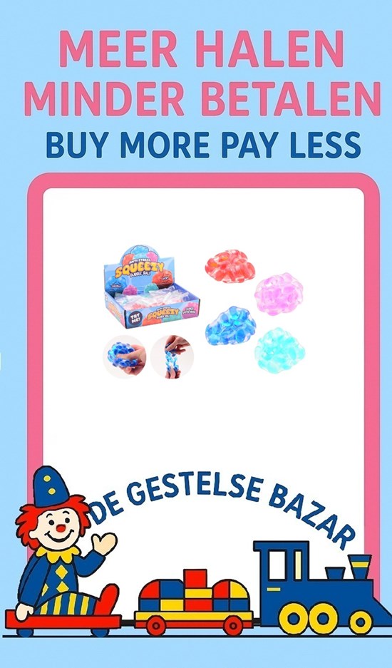 Squeezy Bubble Ball assorti kleuren 3+
