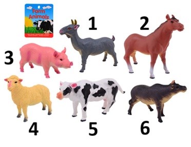 Animal World Boerderij Dieren Soft 20-28 cm 6 assorti