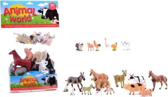 Animal World Circa 20 Boerderijdieren in Zak 