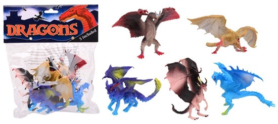 Animal World Draken 5 stuks in Zak 