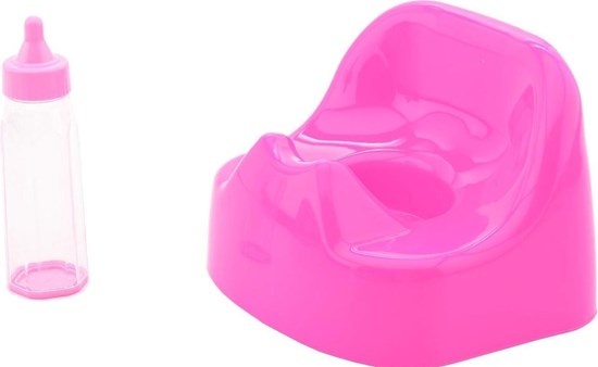 Baby Rose Poppenpotje met Drinkflesje 