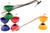 Diabolo met Houten Stokjes en Metalen As ass.kleuren 4+
