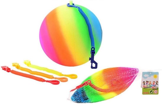 Regenboog bal maat 5 met Trainigskoord 3+ 