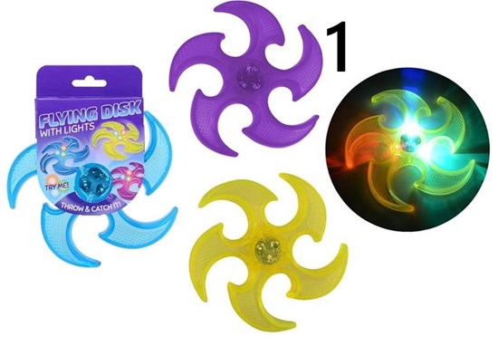 Flying Star Frisbee met Licht circa 15cmØ ass.kleuren 