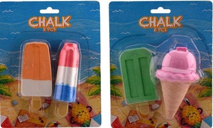 2 Stoepkrijt Ijsjes op Kaart  
