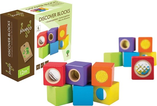 Jouéco Houten Discover Blocks Colors 6stuks 12mnd+