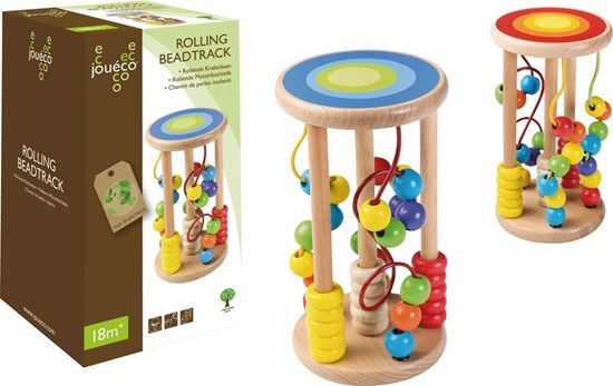 Jouéco Houten Rolling Beadtrack Kralen spel 18mnd+