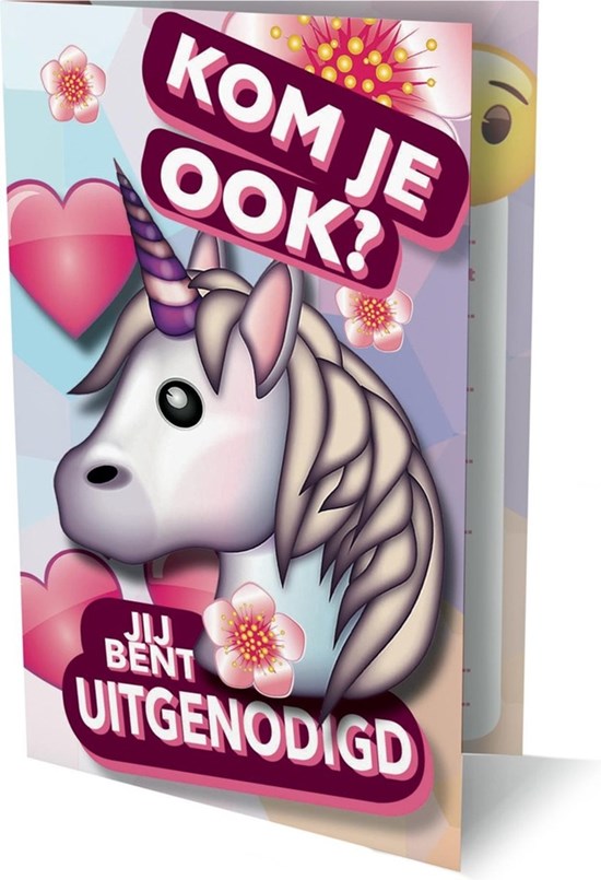EMOJI 6 Uitnodigingen met Envelop 