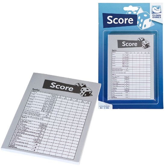 clown games Score Pad Scoreblocks Yahtzee 5+