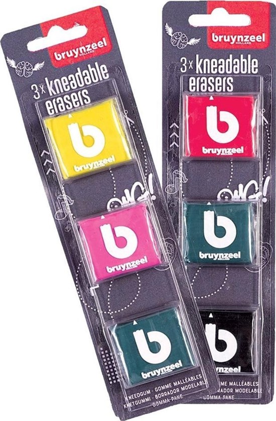 Bruynzeel set met 3 Kneedgummen op Kaart 