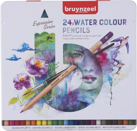 Bruynzeel Expression Aquarelpotloden in blik 24 stuks