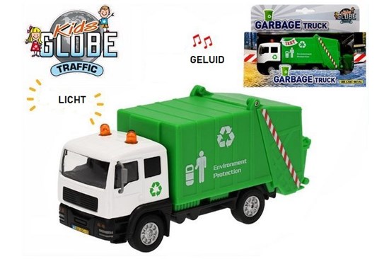 kids globe Vuilnis Auto met Licht en Geluid 3+