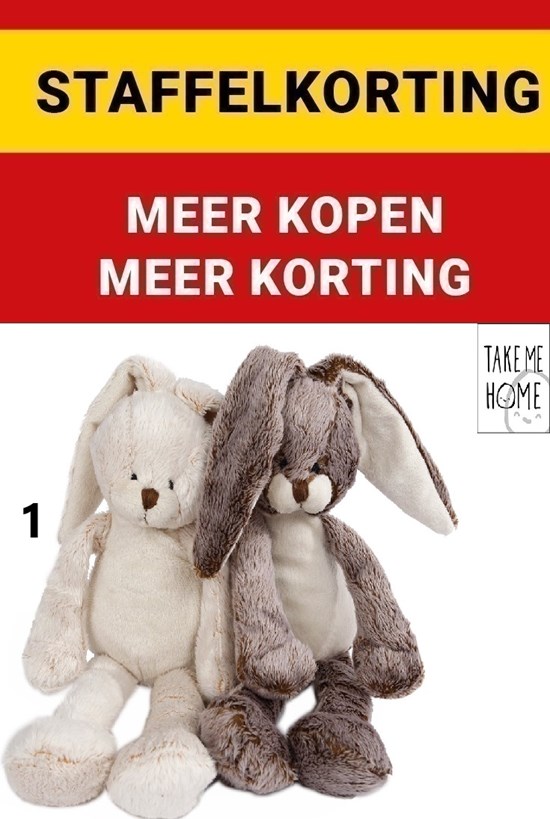 Take Me Home Konijn Pluche Zittend circa 12cm 