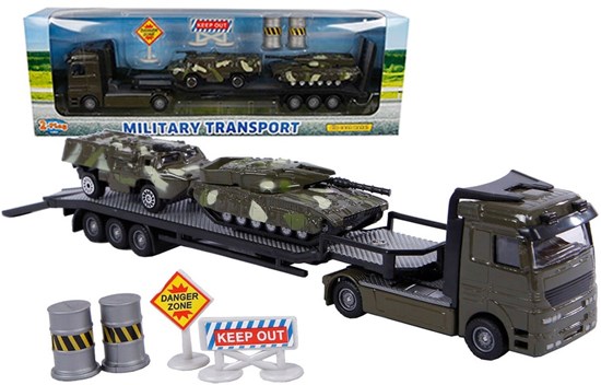 2-play Dieplader met Leger Voertuigen 