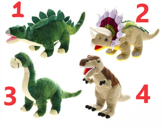 Grote Pluche Dinosaurus ass.kleuren 36cm 