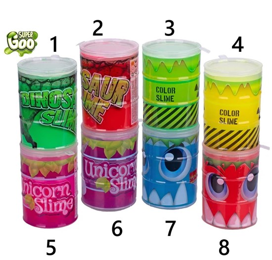 Super Goo Slime Slimy in Potje  assorti kleuren 7½ cm 