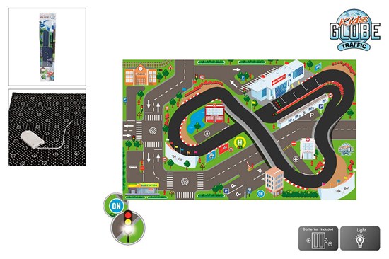 Kids Globe Verkeerskleed Circuit met LED Lichten 72x120cm