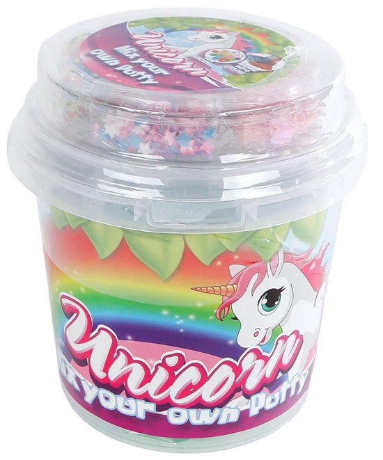Unicorn Mix je Eigen Putty met Glitter en Kralen 7+