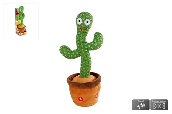 Dansende Cactus met Licht en Geluuid 34cm 