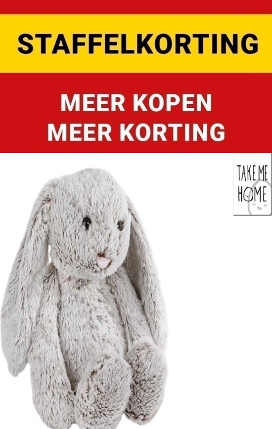 Take Me Home Pluche Konijn Stampertje met Lange Oren 60cm 