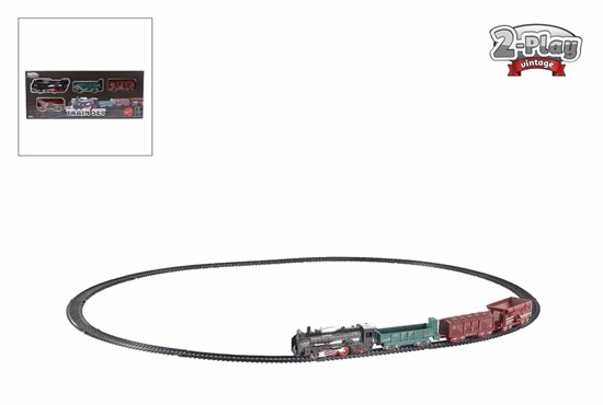 2-Play Treinset Locomotief met Licht 3 Aanhangers en Rails 16dlg 45cm 