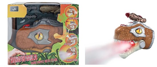 DinoWorld Handpop met Stoom, Licht en Geluid 17cm