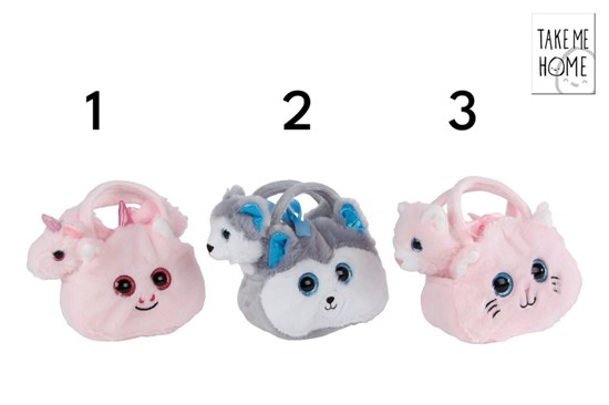 Take Me Home Pluche Dierentasje circa 12cm Assorti Kleuren 