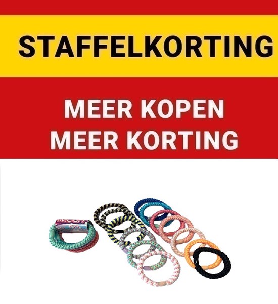Glamour Arm/Haarbandjes set van 4stuks assorti kleuren 