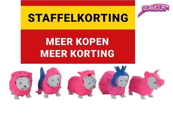Glamour Stretch Hondje met Onesie circa 8cm assorti kleuren 