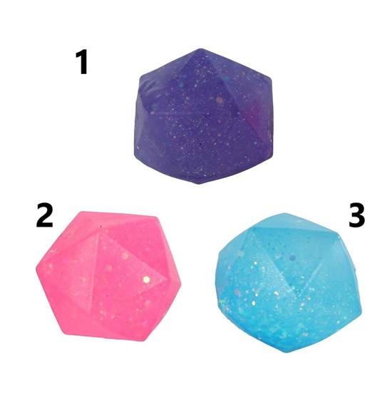 Glamour Diamond Sugar Glitter Knijpbal 6cm assort kleuren 