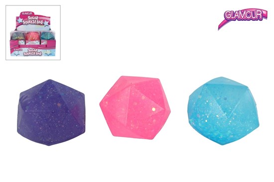 Glamour Squishy Sugar Knijpbal Glitter ass circa 6cm 