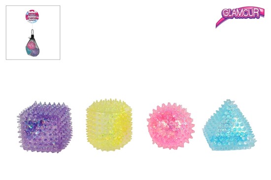 Glamour Squishy Antistress Knijpvormpje Netje 3stuks ass circa 4cm 