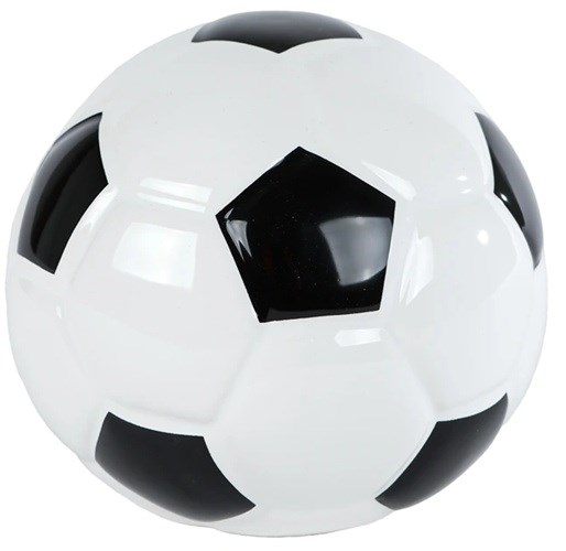 Spaarpot Voetbal Wit/Zwart Aardewerk 12x12x10cm 
