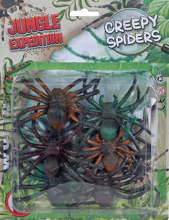 Jungle Expedition circa 8 Spinnen op Kaart circa 6cm 3+ 