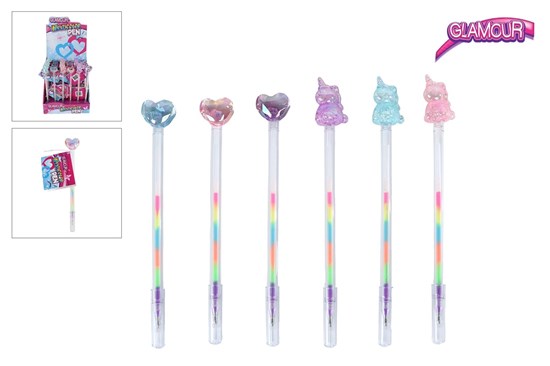 Glamour Pen Unicorn/Hart Multicolor assorti 19cm 